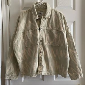 NWT ZARA DENIM OVERSHIRT SIZE L